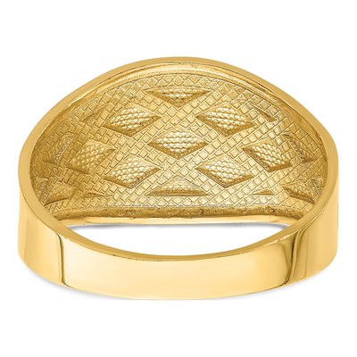 14K Yellow Gold Diamond-Cut Quilted Ring – view 7