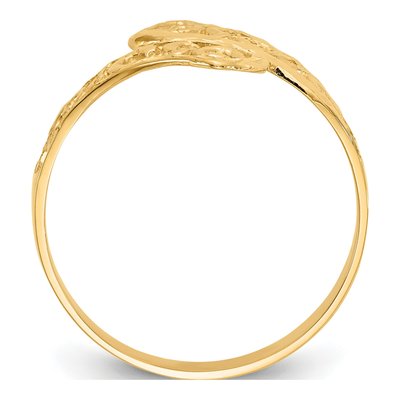 14K Yellow Gold Diamond-Cut By-Pass Ring – view 3
