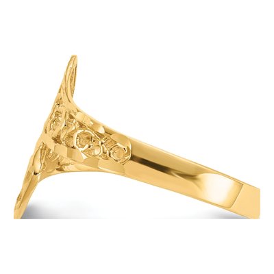 14K Yellow Gold Diamond-Cut By-Pass Ring – view 5