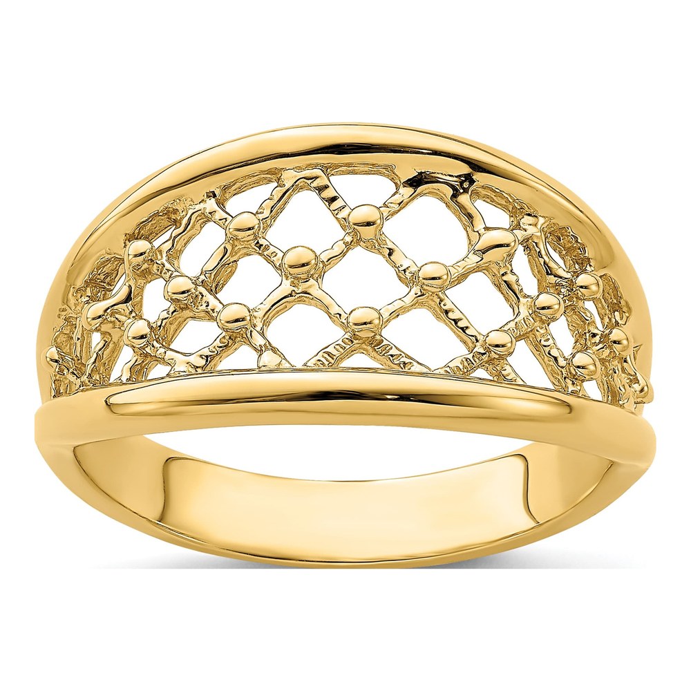 14K Yellow Gold Mesh Tapered Band