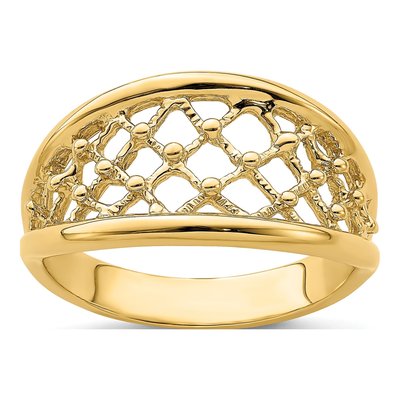 14K Yellow Gold Mesh Tapered Band