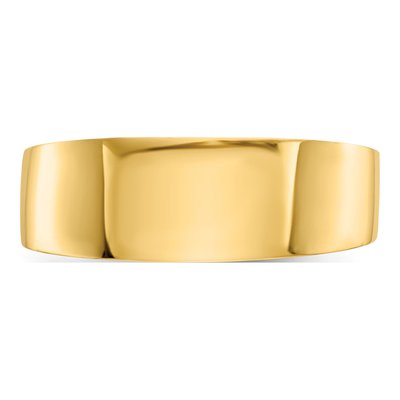 14K Yellow Gold Tapered Cigar Wedding Band – view 6