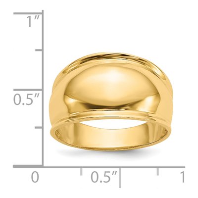 14K Yellow Gold Ridge-Edged Dome Ring – view 4