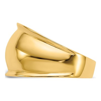 14K Yellow Gold Ridge-Edged Dome Ring – view 5
