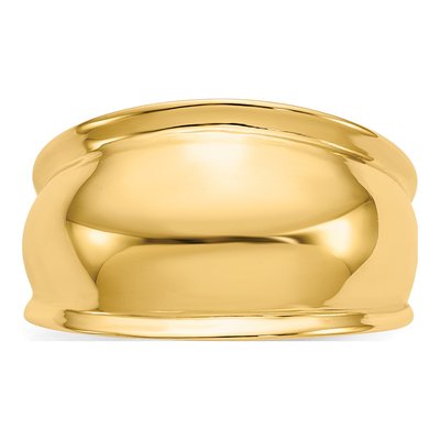 14K Yellow Gold Ridge-Edged Dome Ring – view 6