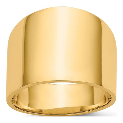 14K Yellow Gold Domed Tapered Cigar Band