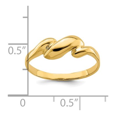 14K Yellow Gold Curl-Top Dome Ring – view 4