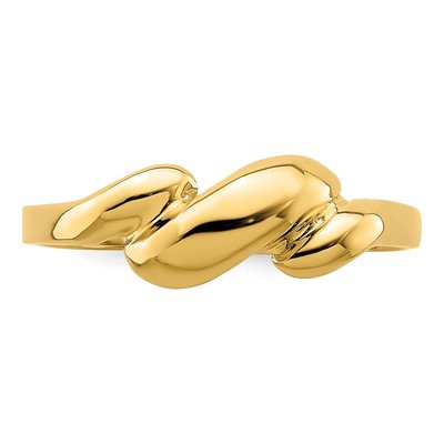 14K Yellow Gold Curl-Top Dome Ring – view 6