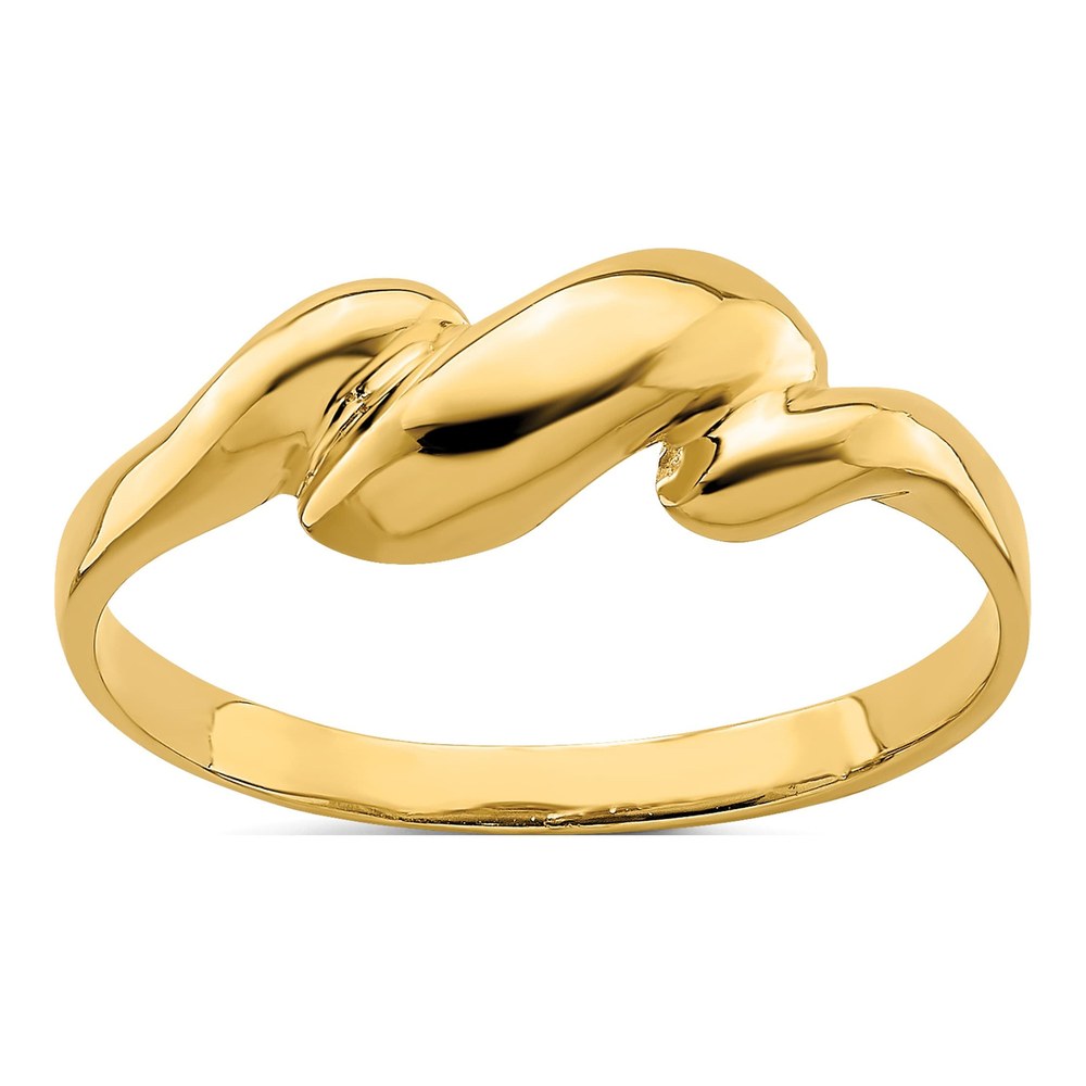 14K Yellow Gold Curl-Top Dome Ring
