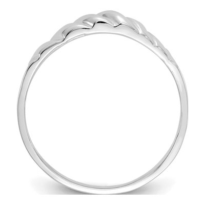 14K White Gold Polished Domed Ring – view 2