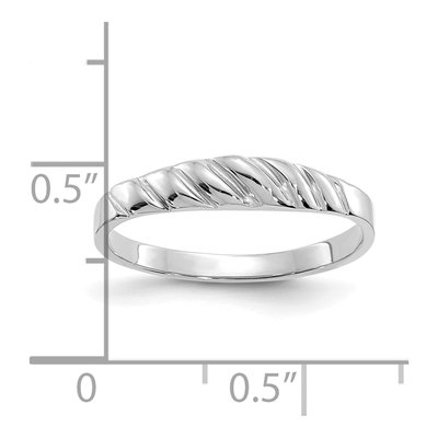 14K White Gold Polished Domed Ring – view 4