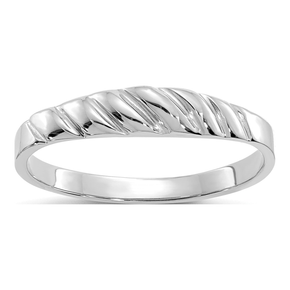 14K White Gold Polished Domed Ring