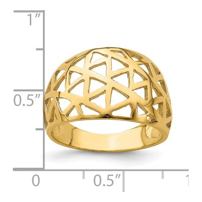 14K Yellow Gold Triangle Cut-Out Dome Ring – view 4