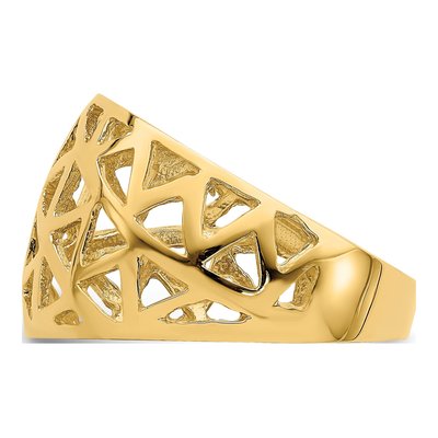 14K Yellow Gold Triangle Cut-Out Dome Ring – view 5