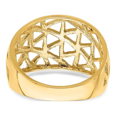 14K Yellow Gold Triangle Cut-Out Dome Ring – view 7