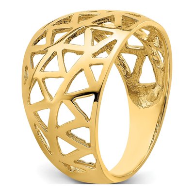 14K Yellow Gold Triangle Cut-Out Dome Ring – view 8