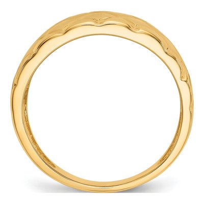 14K Yellow Gold Quilted Dome Ring – view 3