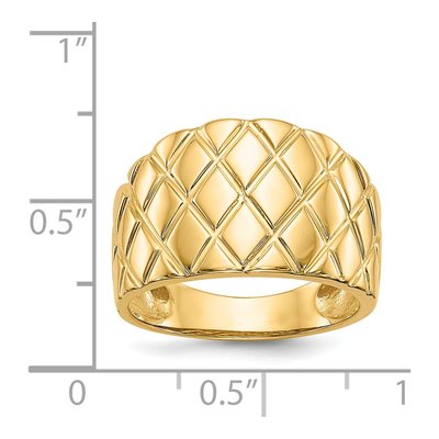 14K Yellow Gold Quilted Dome Ring – view 4