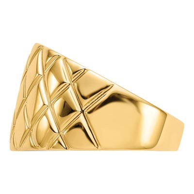 14K Yellow Gold Quilted Dome Ring – view 5