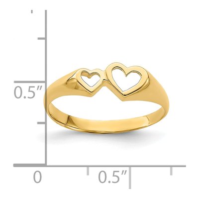 14K Yellow Gold Double Heart Cut-Out Ring – view 5