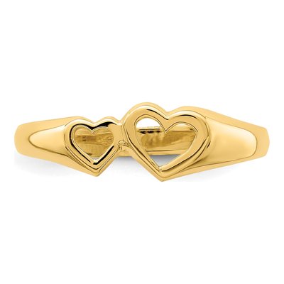 14K Yellow Gold Double Heart Cut-Out Ring – view 6