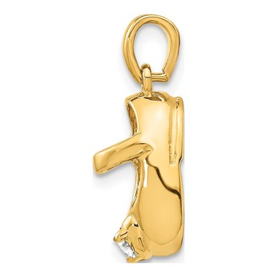 14K Yellow Gold April Birthstone Baby Shoe Charm – view 3