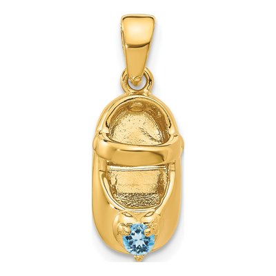 14K Yellow Gold Baby Shoe Charm