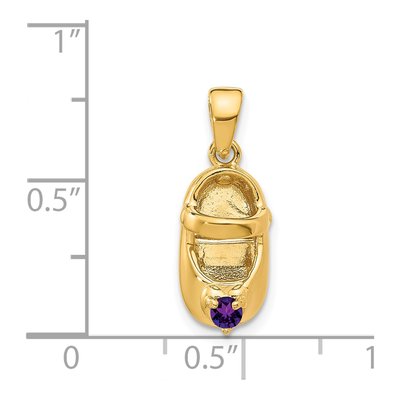 14K Yellow Gold February Birthstone Baby Shoe Charm – view 4
