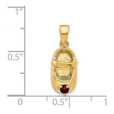 14K Yellow Gold January Birthstone Baby Shoe Charm – view 4