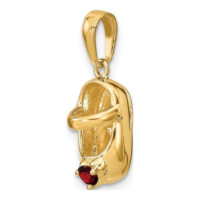 14K Yellow Gold January Birthstone Baby Shoe Charm – view 5