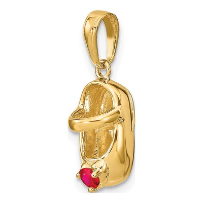 14K Yellow Gold July Birthstone Baby Shoe Charm – view 6