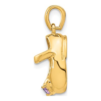 14K Yellow Gold June Birthstone Baby Shoe Charm – view 3