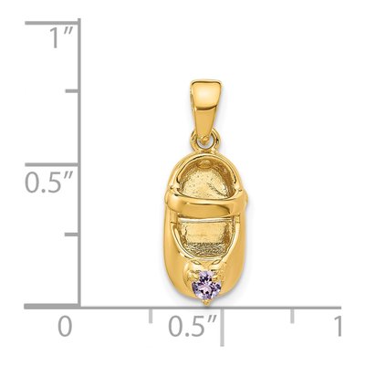 14K Yellow Gold June Birthstone Baby Shoe Charm – view 5