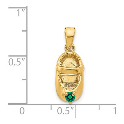 14K Yellow Gold May Birthstone Baby Shoe Charm – view 4