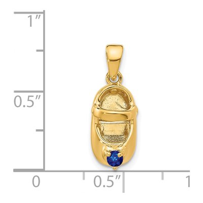 14K Yellow Gold September Birthstone Baby Shoe Charm – view 5