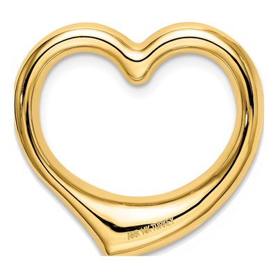14K Yellow Gold Floating Heart Slide Pendant – view 4