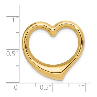 14K Yellow Gold Floating Heart Slide Pendant – view 5