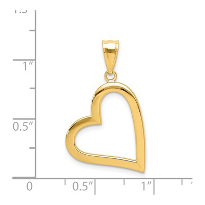 14K Yellow Gold Crooked Heart Pendant – view 4