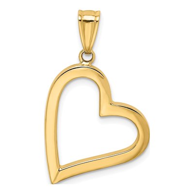 14K Yellow Gold Crooked Heart Pendant – view 5