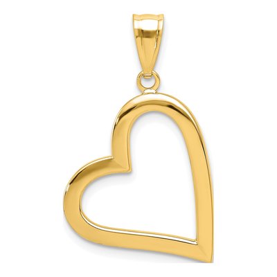 14K Yellow Gold Crooked Heart Pendant