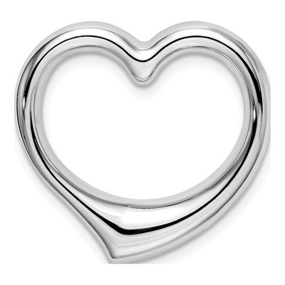 14K White Gold Open Heart Slide Pendant – view 4