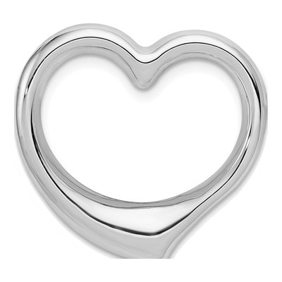 14K White Gold Open Heart Slide Pendant