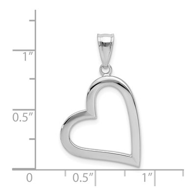 14K White Gold Hollow Heart Pendant – view 5