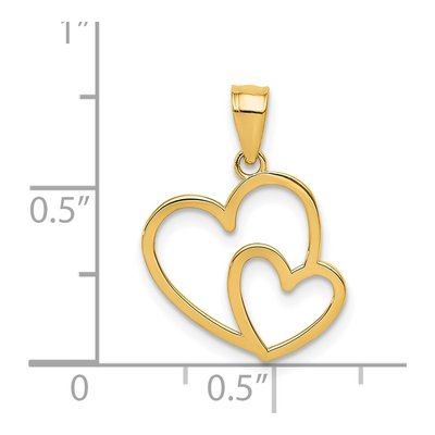 14K Yellow Gold Double Heart Pendant – view 5