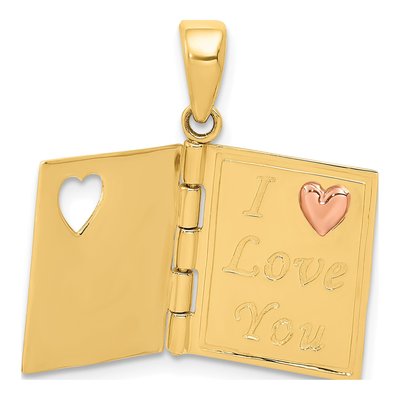 14K Two-Tone Gold Enameled Book Charm – view 4