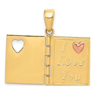 14K Two-Tone Gold Enameled Book Charm – view 5