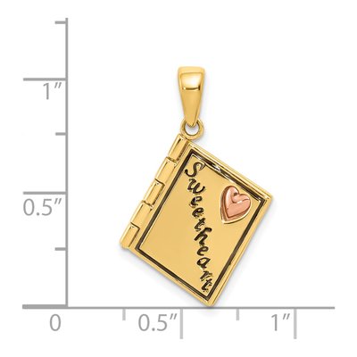 14K Two-Tone Gold Enameled Book Charm – view 6