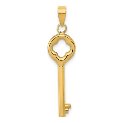 14K Yellow Gold 3-D Key Pendant