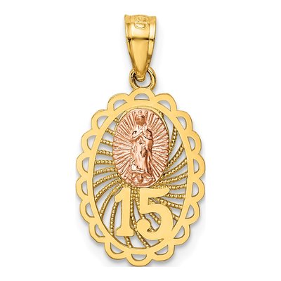 14K Two-Tone Gold Our of Guadalupe Pendant