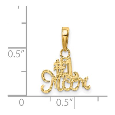 14K Yellow Gold MOM Number 1 Pendant – view 4